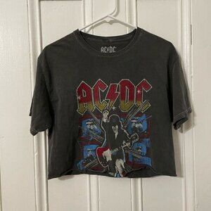 AC/DC short sleeve crop top
